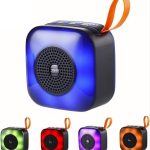 Sub Bluetooth Speaker With Phone Holder – Portable Wireless Subwoofer RGB LED with AUX Input and Rechargeable Battery for Smartphones, TV,Tablets, and Computers (Multicolor)