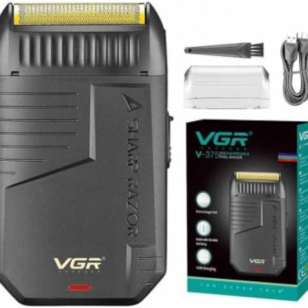 v-375 Men's Shaver Smoothing Chin Trimmer Rechargeable Pop-up Blade USB Charging Cable Wet and Dry