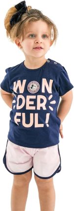 ⁦Jockey M M Girls Set Of 2 Pieces Half Sleeves T-Shirt&Short Printed Wonderful Baby & Toddler Sleepers (pack of 1)⁩ - الصورة ⁦3⁩