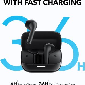⁦Soundcore K20i by Anker, Semi-in-Ear Earbuds, Bluetooth Wireless, 36H Playtime, Fast Charge, Clear Sound, ENC 2-Mic Clear Calls, Custom EQ, IPX5, Bluetooth 5.3, App Control (Black) 18 Months Warranty⁩ - الصورة ⁦4⁩