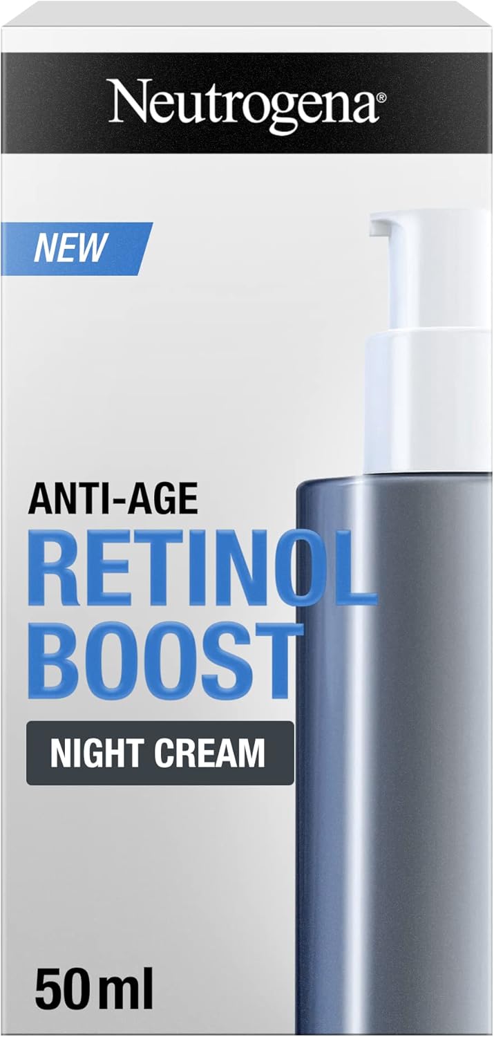Neutrogena Retinol Boost Night Cream 50ml – Anti-age face cream with Retinol, Collagen, Myrthus & Hyaluronic Acid to hydrate & improve skin texture