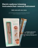 ⁦Facial & Eyebrow Hair Remover for Women, 2 in 1 Electric Face and Body razor, Eyebrow Trimmer Hair Remover, Stylish and Portable, Fast & Ideal for all Occasion, HX-206 (Blue)⁩ - الصورة ⁦2⁩