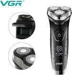 ⁦VGR V-318 Premium Cordless Rechargeable IPX6 Waterproof 3 Head Electric Shaver Wet & Dry Rotary Shavers for Men with Pop-up Trimmer Super with LED Digital Display⁩ - الصورة ⁦3⁩
