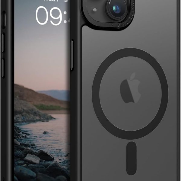 BENTOBEN Magnetic iPhone 13/14 Case, Translucent Matte, Slim, Shockproof, Black, Compatible with MagSafe, 6.1 inches, TPU, Protective Case