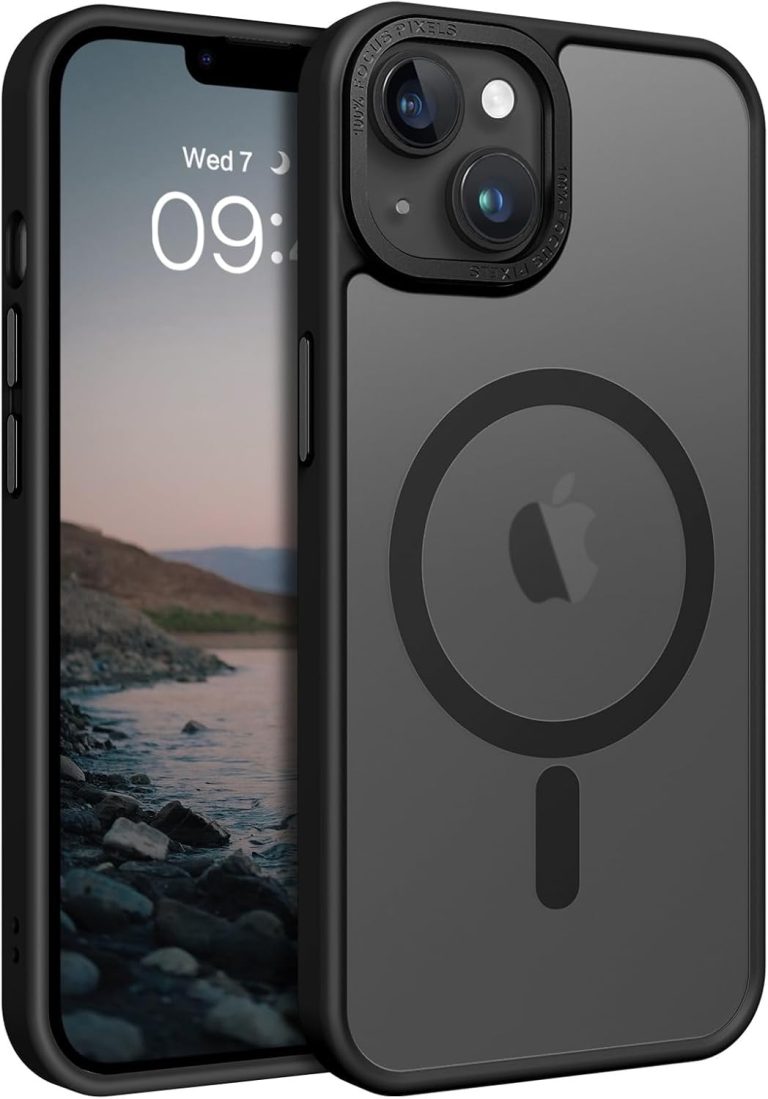 BENTOBEN Magnetic iPhone 13/14 Case, Translucent Matte, Slim, Shockproof, Black, Compatible with MagSafe, 6.1 inches, TPU, Protective Case