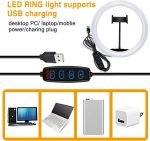 ⁦GLURAK Selfie Ring Light, 12 Inches LED Ring Light with Adjustable Tripod Stand and Phone Holder, 3 Light Modes and 10 Brightness Level for Live Stream, Makeup, YouTube, TikTok, Photography⁩ - الصورة ⁦5⁩