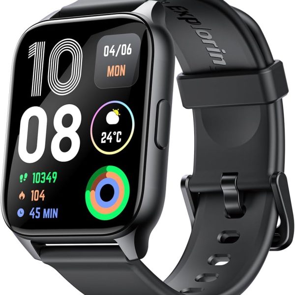 Oraimo Watch 4 Plus Bluetooth Call Smart Watch 2.01inch HD Display Fitness Tracker With 100+ Sport Modes, IP68 Waterproof