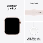 ⁦Apple Watch Series 10 GPS 42 mm Smartwatch with Rose Gold Aluminium Case with Light Blush Sport Band - S/M. Fitness Tracker, ECG App, Always-On Retina Display, Water Resistant⁩ - الصورة ⁦6⁩