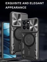 جراب متوافق مع Honor X7C 4G ، - غطاء مزدوج الحماية مقاوم للصدمات مع غطاء حماية منزلق للكاميرا - غطاء شديد التحمل مقاوم للانزلاق مع حلقة معدنية من Graby Shop - أسود - الصورة 4