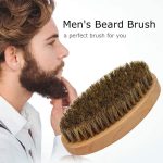 ⁦rulimshop Men's Beard Brush with Wooden Handle Firm Bristles for Taming & Softening Facial Hair Skin Care & Beard Grooming Palm Size⁩ - الصورة ⁦3⁩
