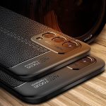 ⁦جراب متوافق مع وان بلس Nord N200 ، - غطاء حماية مقاوم للصدمات بنمط جلدي شديد التحمل فائق الجودة مع حماية للكاميرا - غطاء واقي مضاد للخدش و مقاوم للانزلاق - أسود⁩ - الصورة ⁦3⁩