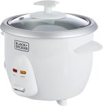 Black & Decker 0.6 L/ 2.5 Cup Rice Cooker with Glass lid, White – International Warranty – RC650-B5