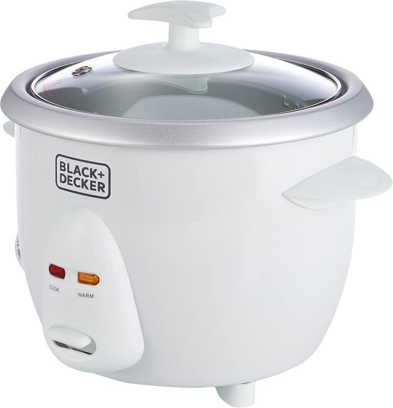 Black & Decker 0.6 L/ 2.5 Cup Rice Cooker with Glass lid, White – International Warranty – RC650-B5