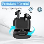 ⁦KM TECHNOLOGY KzaMiza Compatible with Anker Soundcore R50i NC/Anker P30i Case Cover, Soft Silicone Shockproof Protective Case Wireless Earbuds with Carabiner, Front LED Visible - Black⁩ - الصورة ⁦4⁩