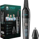 V-603 Professional Nose and Body Trimmer, 1200mAh Battery, 2 Speed Settings, IPX5 Waterproof, LED Display, Black
