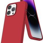 AWH Compatible with iPhone 14 Pro Max Case for Women - Drop Protection, Anti-Fingerprint, Anti-Scratch, Shockproof Soft-Touch Silicone Phone Case for iPhone 14 Pro Max 6.7" (Red)