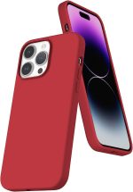 AWH Compatible with iPhone 14 Pro Max Case for Women - Drop Protection, Anti-Fingerprint, Anti-Scratch, Shockproof Soft-Touch Silicone Phone Case for iPhone 14 Pro Max 6.7" (Red)