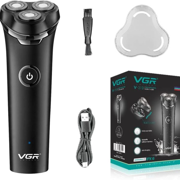 V-319 Cordless Electric Shaver – 4-Way 3D Heads – Dry, Wet & Shower Use – Smooth & Perfect Shave