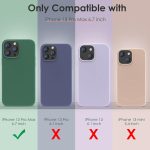 ⁦OIIAEE Silicone Case Designed for iPhone 13 Pro Max Case, Ultra Slim Shockproof Protective Liquid Silicone Phone Case with Soft Anti-Scratch Microfiber Lining, 6.7 inch, Copper Green⁩ - الصورة ⁦2⁩