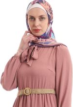 ⁦Violet Casual Role Dress With Belt⁩ - الصورة ⁦5⁩