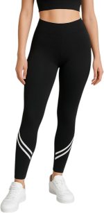 MIZAYEH Women's High Waist Leggings Fashion Line Elastic Sport Daily Wear Leggings for Girls and Women