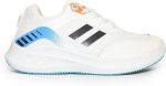 Women's Sportive Knit Sneakers – Stylish Printed Design (White, 40)