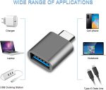 ⁦USB C to USB Adapter, Type C Thunderbolt 4 OTG Converter, USB-C Male to USB 3.0 Female Adapter (3-Pack) for Apple MacBook Pro, MacBook, iPad, Galaxy S20-S23 and More (Black/Grey/Silver)⁩ - الصورة ⁦6⁩