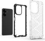 ⁦جراب متوافق مع شاومى Redmi 13C 4G ، - غطاء حماية مصقول مقاوم للصدمات مع حماية للكاميرا - غطاء واقي مضاد للخدش شديد التحمل و مقاوم للانزلاق - حواف سوداء خلفية شفافة خلية النحل⁩ - الصورة ⁦8⁩