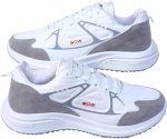 Men's Stylish White & Grey & BLACK Athletic Sneakers | Lightweight Running Shoes with Cushioned Sole | Sporty Everyday Trainers KS4