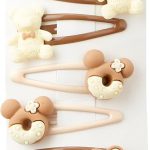 Hair Talk Clips Set 10 Pieces Different Shapes for Girls, Beige and Brown, DR-A-11