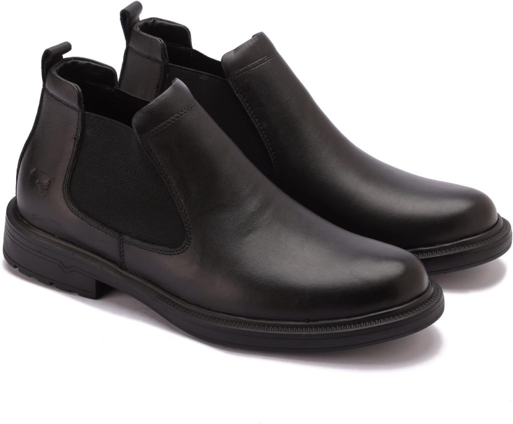 Men's Premium Genuine Leather Half Boots Stylish Rubber Sole Slip Resistant