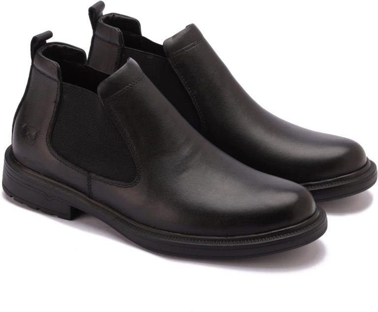Men's Premium Genuine Leather Half Boots Stylish Rubber Sole Slip Resistant