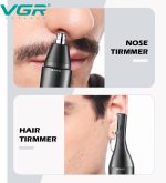 ⁦VGR V-613 Ear, Nose & Eyebrow Trimmer Professional USB Rechargeable Nose Trimmer for Men and Women Nose Clippers Eyebrow Facial Hair Trimmer Body Grooming Kit IPX5 Waterproof Dual Edge Blades⁩ - الصورة ⁦6⁩