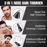 ⁦V-603 Professional Nose and Body Trimmer, 1200mAh Battery, 2 Speed Settings, IPX5 Waterproof, LED Display, Black⁩ - الصورة ⁦7⁩