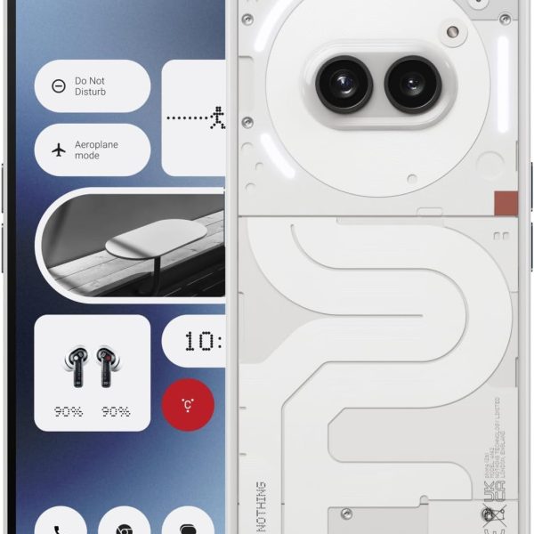 Nothing Phone 12+256 - AI Android 14 smartphone, 50MP dual camera, 5000 MaH Long battery life, 6.7” flexible AMOLED screen, Mediatek Dimensity 7200Pro, Milk.