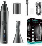VGR V-613 Ear, Nose & Eyebrow Trimmer Professional USB Rechargeable Nose Trimmer for Men and Women Nose Clippers Eyebrow Facial Hair Trimmer Body Grooming Kit IPX5 Waterproof Dual Edge Blades