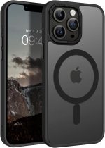 GaoBao iPhone 13 Pro Max 6.7 Inch Case Compatible with MagSafe, Hybrid Magnetic Case Cover Translucent Matte Back Protection Camera Cover Slim Shockproof Back Anti-Scratch Black