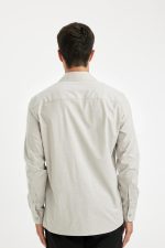 ⁦DeFacto Man Woven Top Regular Fit Polo Neck Long Sleeve Long Sleeve Shirt A5553AX Classic⁩ - الصورة ⁦4⁩