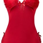 strap lace dress Pajamas Elasticilty Sexy lingerie-Red