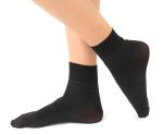 Charmaine Socks for Women, Ankle-High, Vertically Striped, Black, 1 Pair Per Pack
