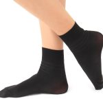 Charmaine Socks for Women, Ankle-High, Vertically Striped, Black, 1 Pair Per Pack