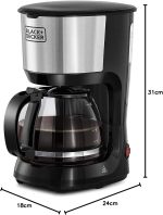 ⁦Black & Decker DCM750S Coffee Maker with Glass Carafe, Black - 750 Watt - International warranty⁩ - الصورة ⁦7⁩