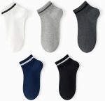 ⁦Trendora Cotton Blend Ankle Socks For Men, Mixed Colors, Regular Size, Pack of 5 + 1 Free, Machine Washable, Casual Wear, Modern Style⁩ - الصورة ⁦2⁩