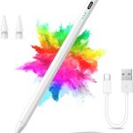 Vinmooog Stylus Pen for Tablet, Compatible with Samsung/Vivo/Xiaomi/Huawei/Smartphone/Android/iOS, High Sensitivity and Precision Tablet Touch Pen with 2 Replaceable Tips
