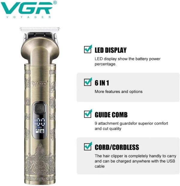 Vgr V-109 Waterproof Ipx6 6 In 1 Professional Set Hair Beard Trimmer Clipper Shaver Nose Trimmer Mesin Gunting Rambut 6 61jZ7vSAJlL. AC SL1024