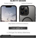 ⁦GaoBao iPhone 13 Pro Max 6.7 Inch Case Compatible with MagSafe, Hybrid Magnetic Case Cover Translucent Matte Back Protection Camera Cover Slim Shockproof Back Anti-Scratch Black⁩ - الصورة ⁦9⁩