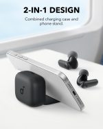 ⁦Soundcore P30i by Anker Noise Cancelling Earbuds, Strong and Smart Noise Cancelling, Powerful Bass, 45H Playtime, 2-in-1 Case and Phone Stand, IP54, Wireless Earbuds, Bluetooth 5.4 (Black)⁩ - الصورة ⁦5⁩