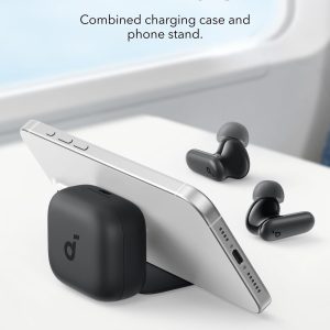 ⁦Soundcore P30i by Anker Noise Cancelling Earbuds, Strong and Smart Noise Cancelling, Powerful Bass, 45H Playtime, 2-in-1 Case and Phone Stand, IP54, Wireless Earbuds, Bluetooth 5.4 (Black)⁩ - الصورة ⁦5⁩