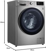 ⁦LG Vivace Washing Machine 8KG, with AI DD technology, Silver, model number F4R5TYG2T⁩ - الصورة ⁦11⁩