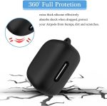 ⁦KM TECHNOLOGY KzaMiza Compatible with Anker Soundcore R50i NC/Anker P30i Case Cover, Soft Silicone Shockproof Protective Case Wireless Earbuds with Carabiner, Front LED Visible - Black⁩ - الصورة ⁦3⁩